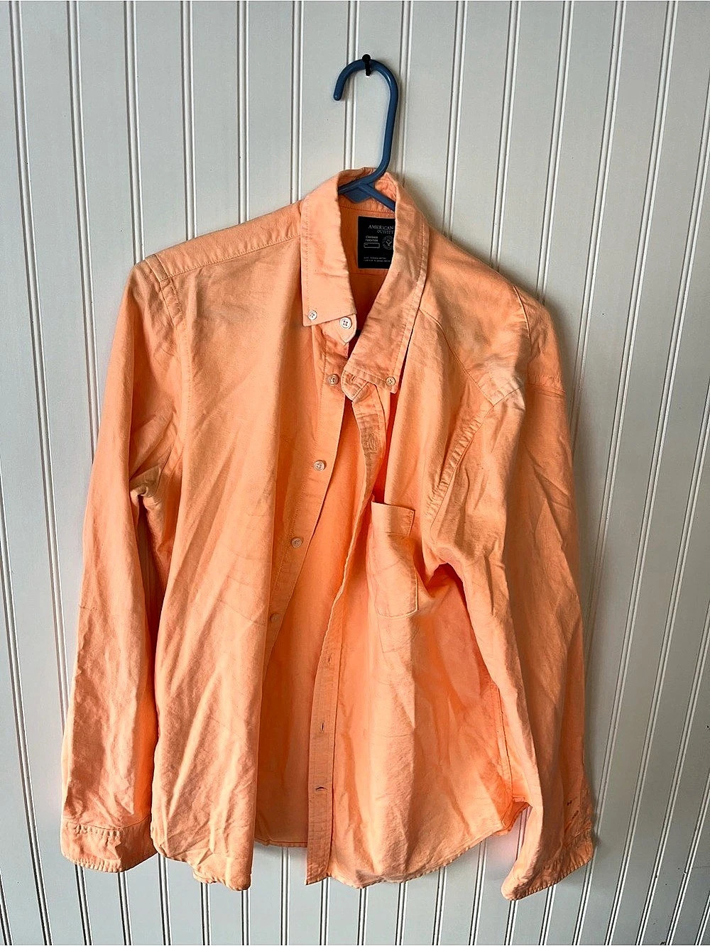 American Eagle Long Sleeve Button Down Orange Size Large